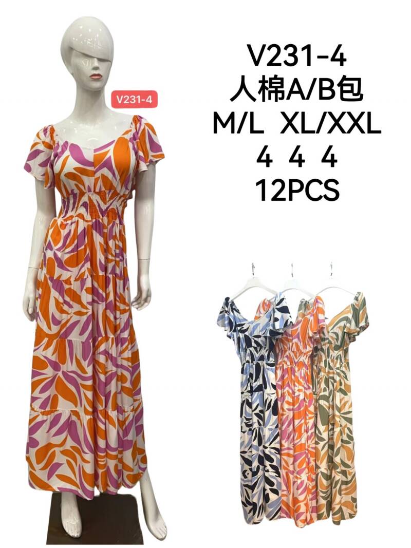 Sukienki damskie Roz M/L-XL-2XL, Mix kolor Paczka 12 szt